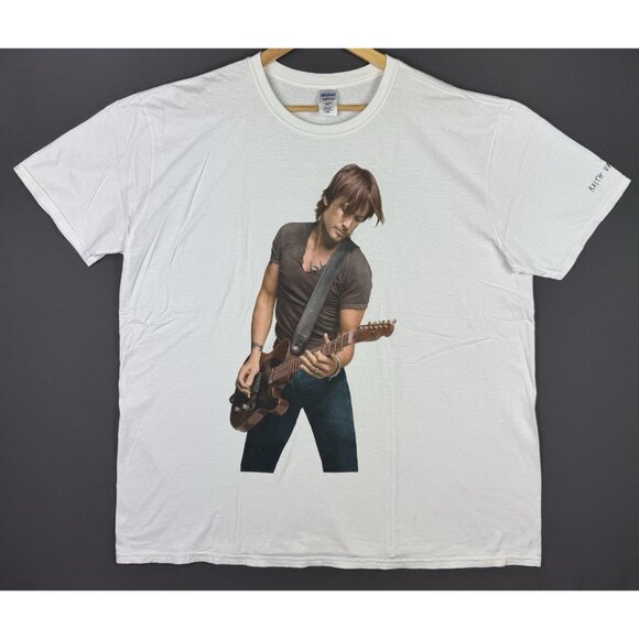 Vintage Y2K Keith Urban Light The Fuse Tour Concert 2013 White 2XL Shirt Promo - Picture 1 of 8